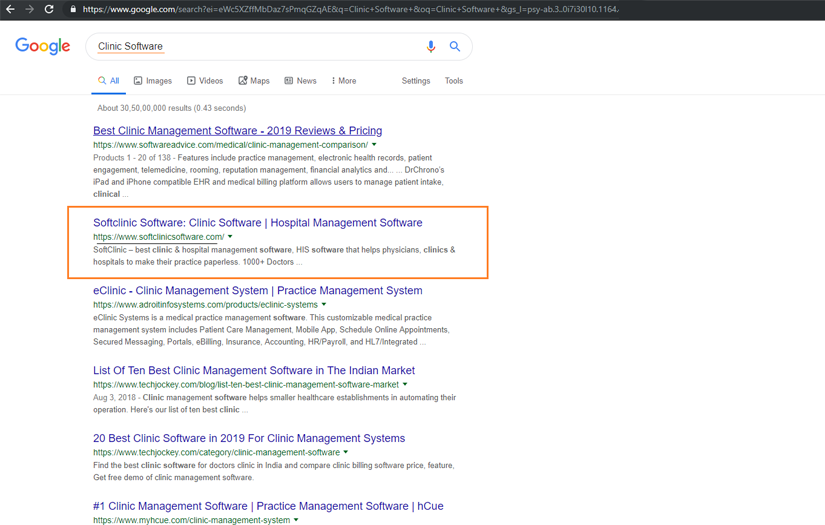 SoftClinic Software - SEO screenshot 1